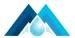 Blue mountain logo with water droplet, symbolizing purity and nature. Perfect for eco-friendly brands.